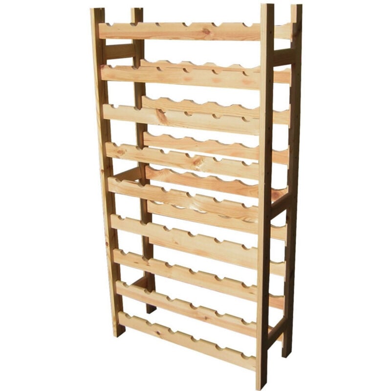 foto del prodotto portabottiglia 54 posti 63x27x120 cm in legno di pino naturale