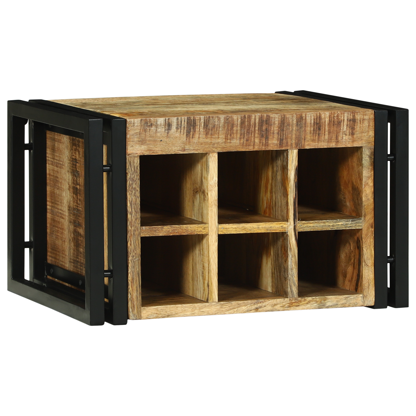 foto del prodotto portabottiglie 46x35x27.5 cm legno massello di mango grezzo