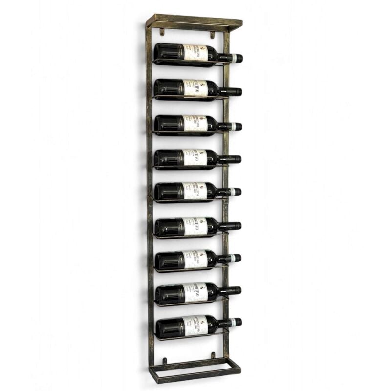 foto del prodotto portabottiglie da parete in metallo nero 240403 scaffale slim da muro supporto per vino portabottiglie da vino dandibo