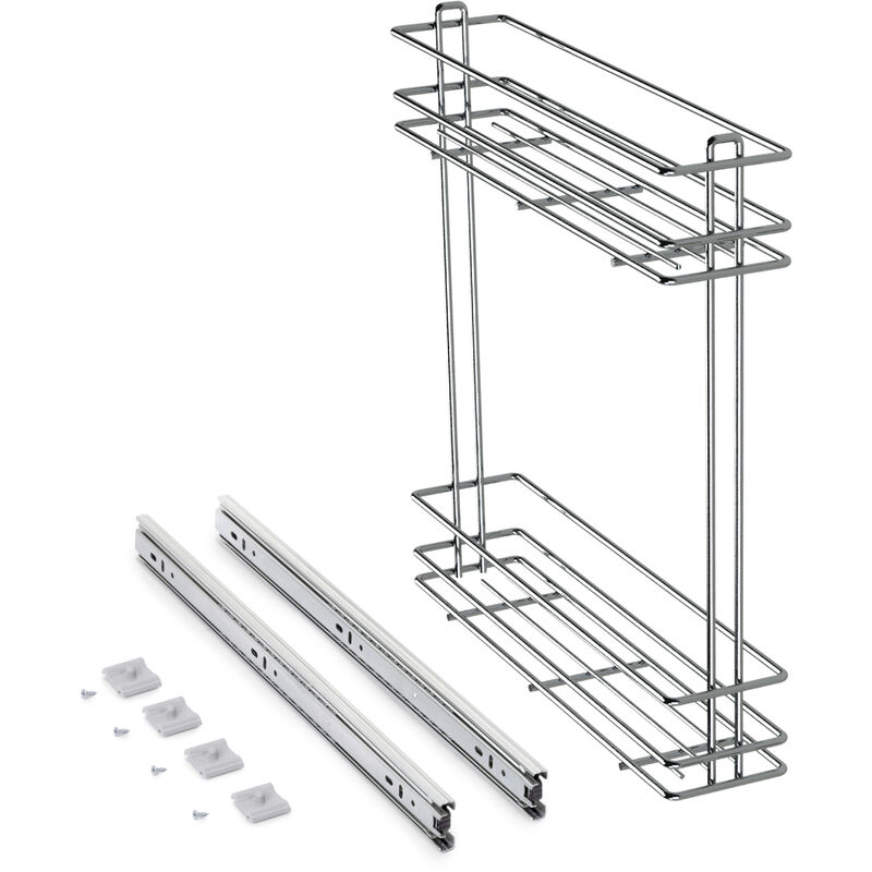 foto del prodotto portabottiglie estraibile supramax, modulo 150 mm, acciaio, cromato lucido emuca