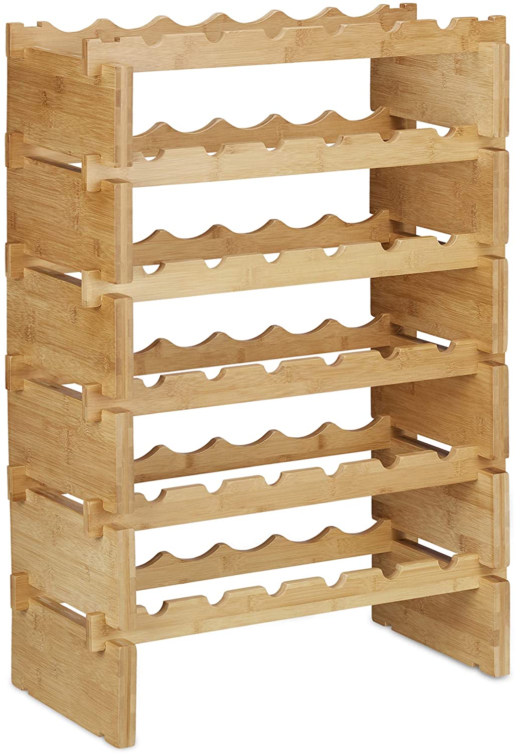 foto del prodotto portabottiglie impilabile su 6 livelli 86 cm bambù 13 0002171