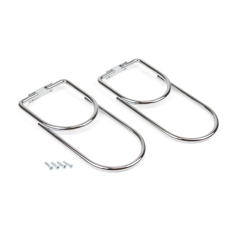 foto del prodotto portabottiglie in acciaio a 2 fori per mobili, lunghezza 231 mm, larghezza 108 mm, cromo, 2 pezzi