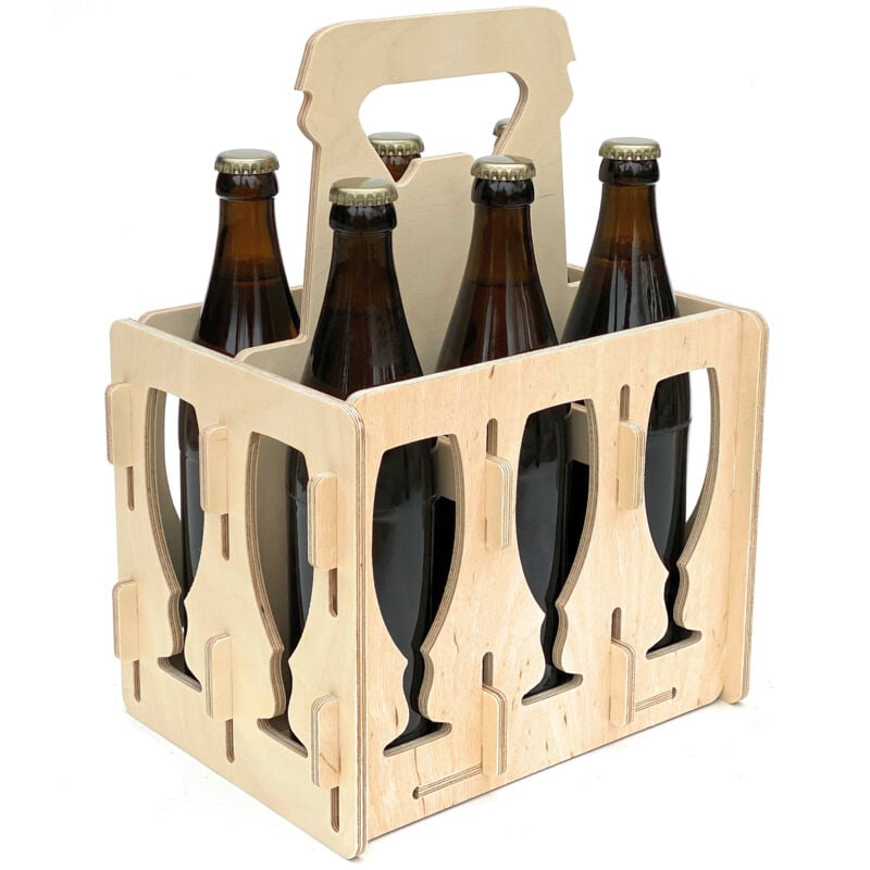 foto del prodotto portabottiglie in legno 6 bottiglie portabottiglie 96141 cestino per bottiglie borsa da uomo birra dandibo