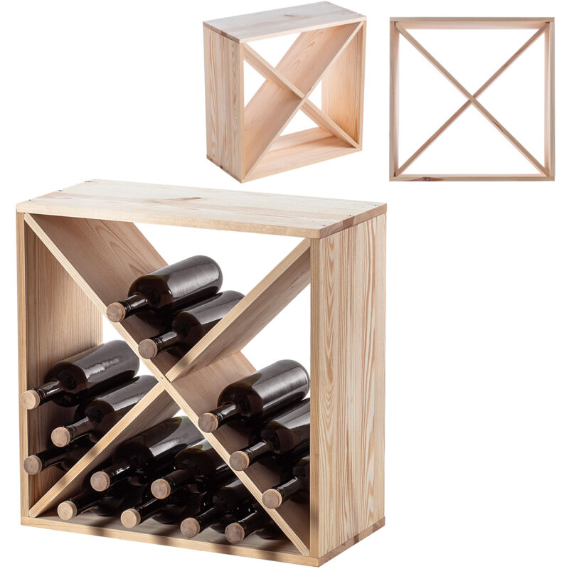 foto del prodotto portabottiglie in legno da 24 bottiglie, scaffale per liquori, regalo, 52 cm