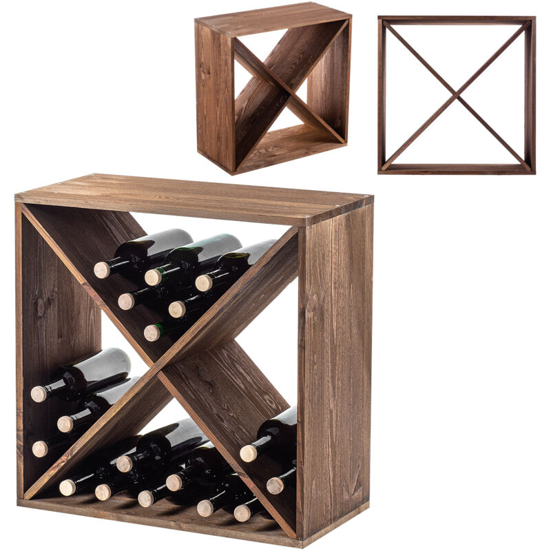 foto del prodotto portabottiglie in legno da 32 bottiglie, scaffale per liquori, regalo, 60 cm