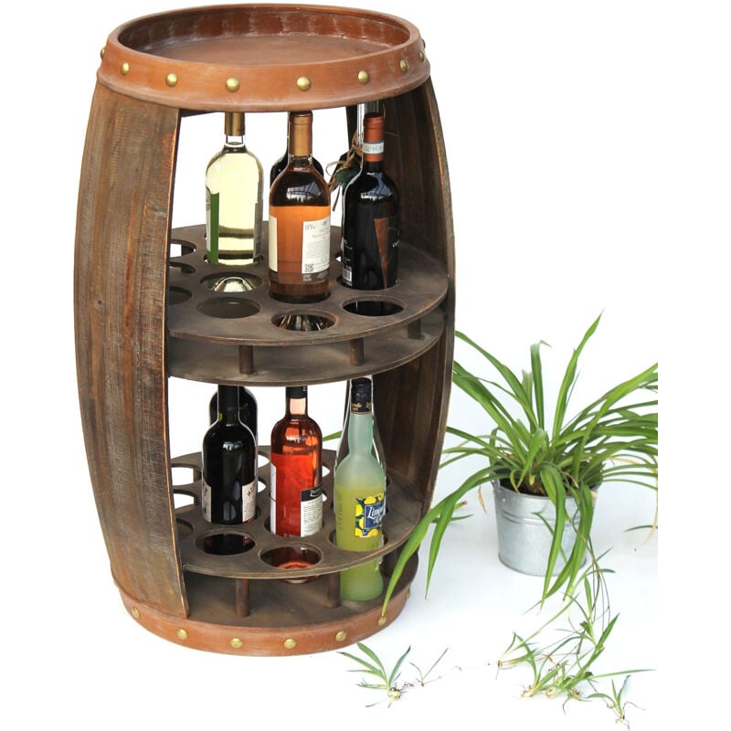 foto del prodotto portabottiglie in legno marrone 83 cm 9045 bar portabottiglie portabottiglie xl barile in legno armadio per il vino dandibo