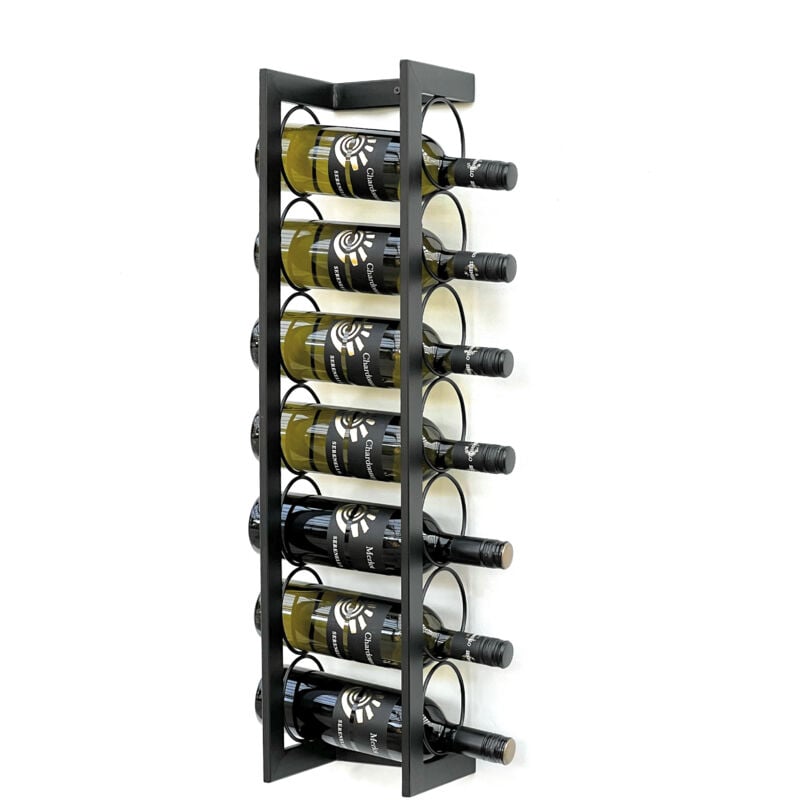 foto del prodotto portabottiglie in metallo da parete 75 cm nero portabottiglie kantate portabottiglie da parete moderno portabottiglie da parete scaffale da parete