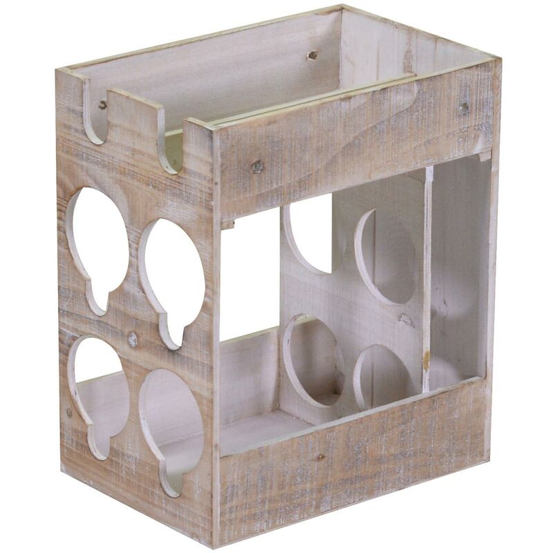 foto del prodotto portabottiglie legno 6 posti cm 30x20h34
