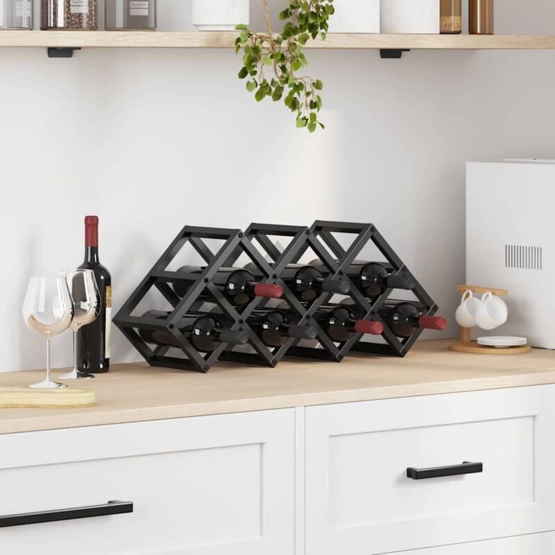 foto del prodotto portabottiglie nero 63 x 16.5 x 25 cm vidaxl
