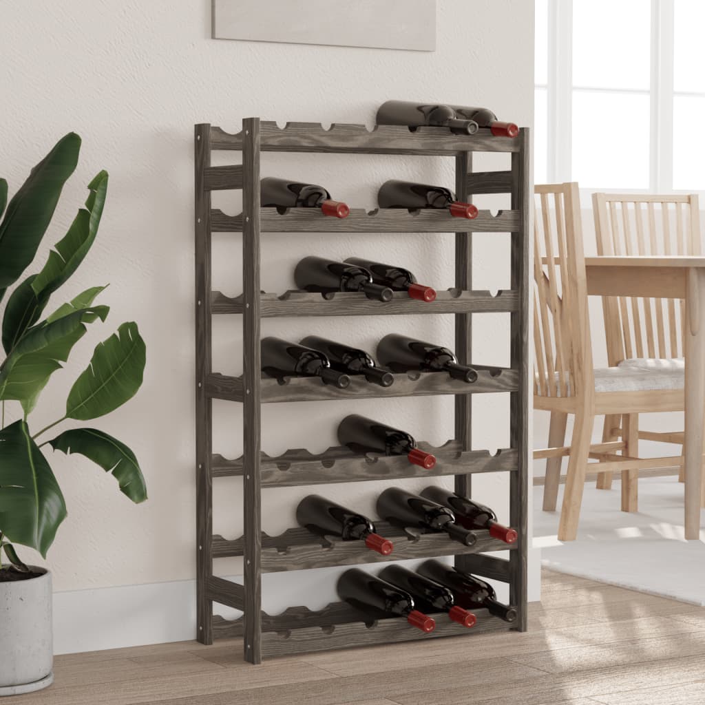 foto del prodotto portabottiglie per 42 bottiglie grigio legno massello di pinocod mxl 131849
