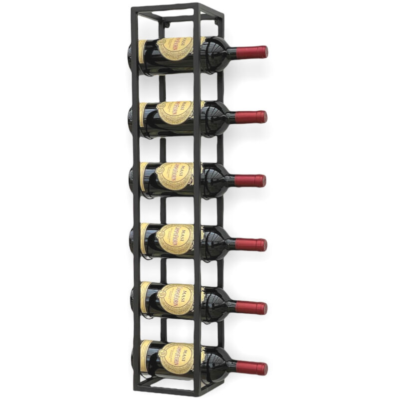 immagine 0 del prodotto portabottiglie per 6 bottiglie portasciugamani in metallo da parete 80 cm nero 96238 96243 per 6 bottiglie