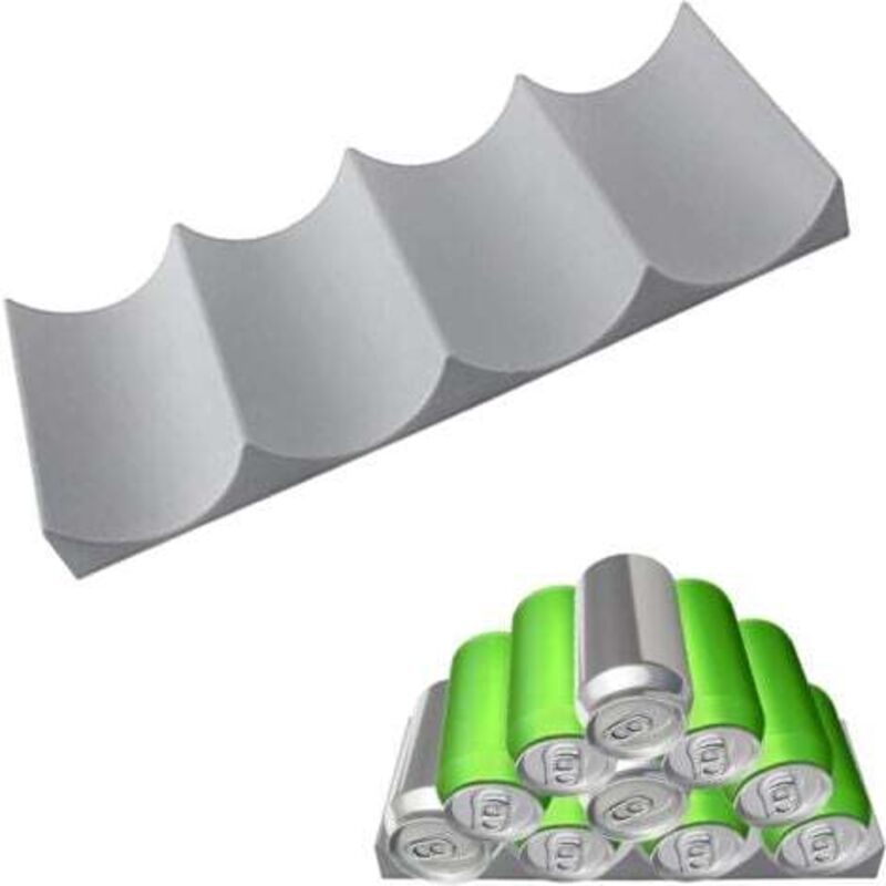 foto del prodotto portabottiglie per frigorifero, portabottiglie da cucina in plastica in stile europeo a 4 scomparti, vetrine da bar, portabevande grigio scuro 
