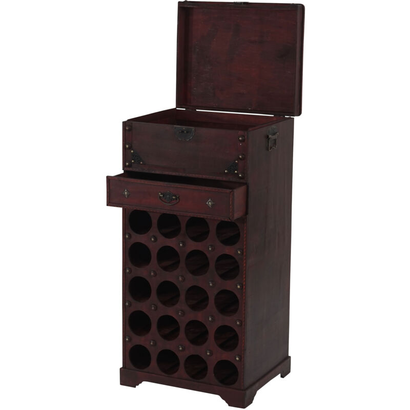 foto del prodotto portabottiglie per vini calvados in legno stile coloniale t109 20 bottiglie