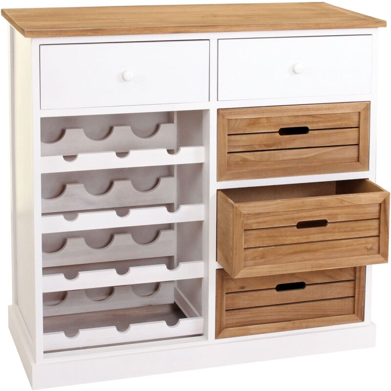 foto del prodotto portabottiglie portabottiglie per 12 bottiglie con cassetti stile rustico 86x87x37cm 040004316
