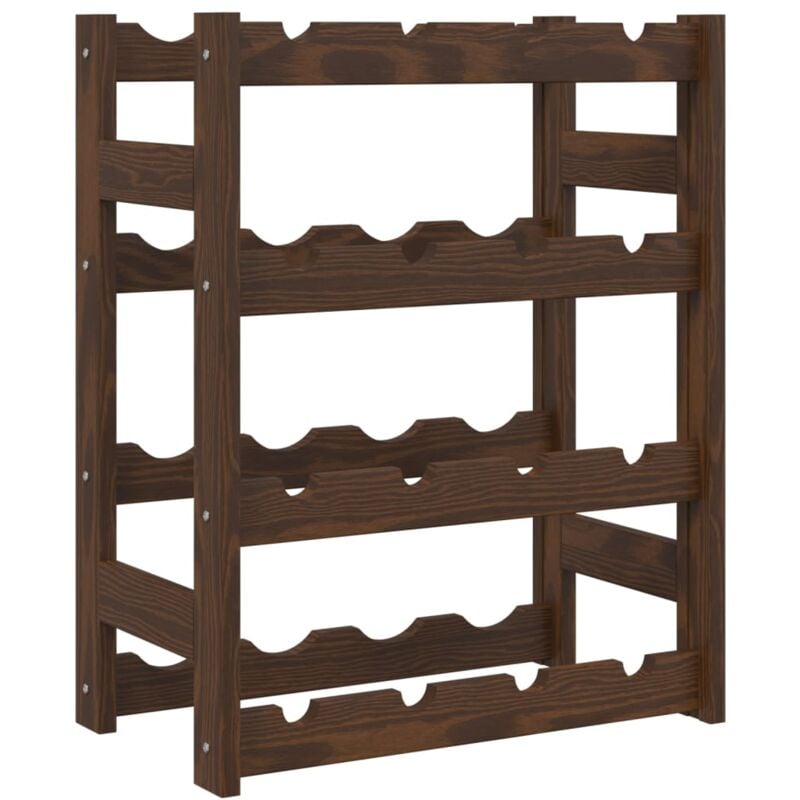 foto del prodotto portabottiglie portabottiglie per 16 bottiglie 4 livelli in legno di pino marrone dec024299