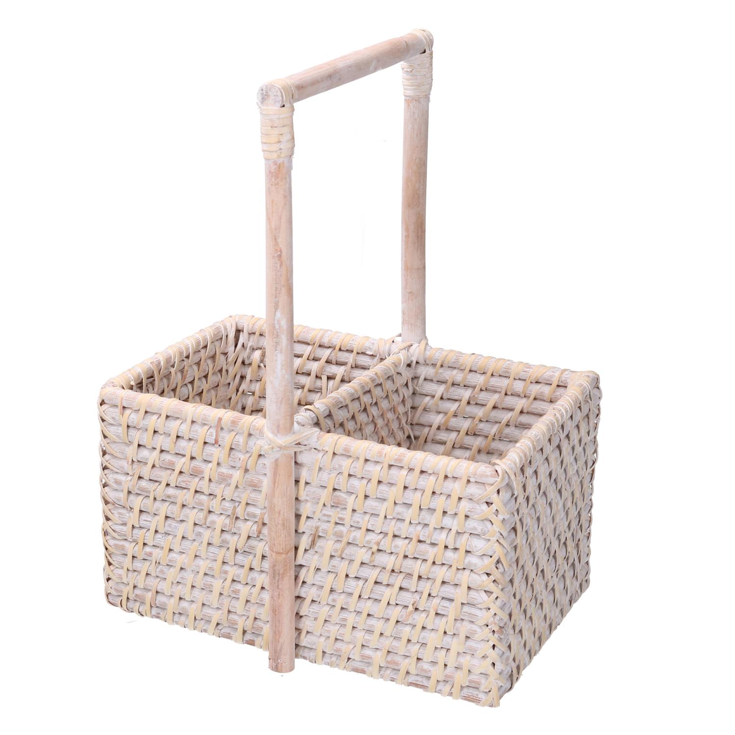 foto del prodotto portabottiglie rattan algarve 2 posti bianco rettangolare cm24,5x14,5h13 31