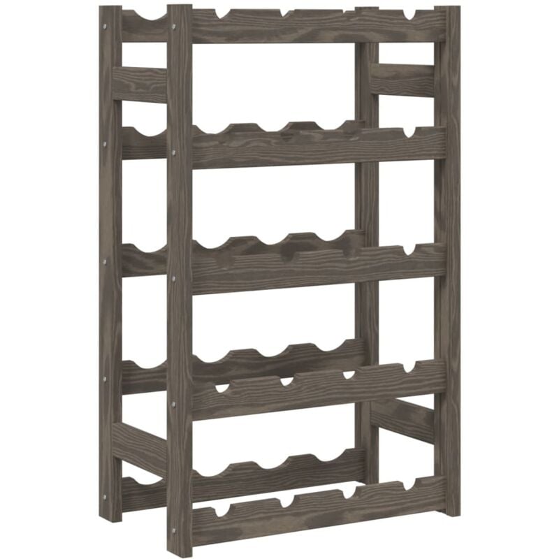 foto del prodotto portabottiglie scaffale per vino per 20 bottiglie 5 livelli in pino grigio dec024302