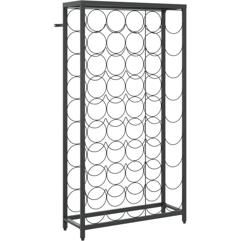 foto del prodotto portabottiglie scaffale per vino per 45 bottiglie 54 x 18 x 100 cm ferro battuto nero dec024279