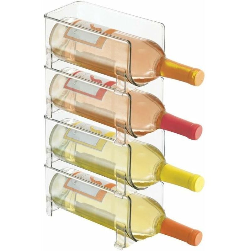 foto del prodotto portabottiglie set di 4 portabottiglie impilabile in plastica per 1 bottiglia di vino o altra bevanda scaffale moderno per vino per un massimo