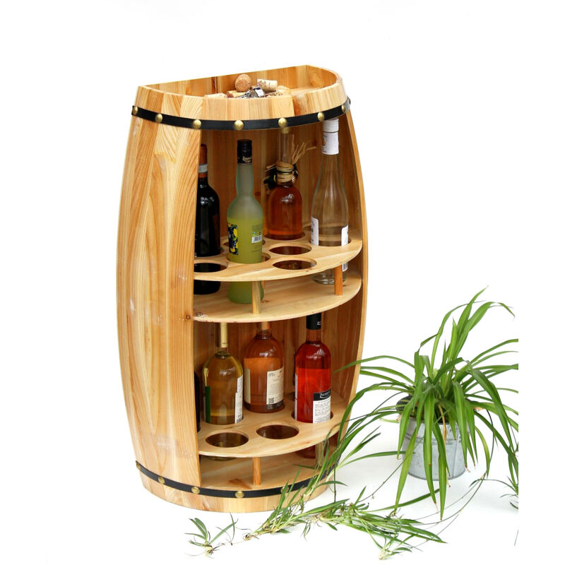 foto del prodotto portabottiglie vino in legno legno naturale semicircolare 83 cm 9001 bar portabottiglie portabottiglie xl barile legno naturale armadio vino dandibo