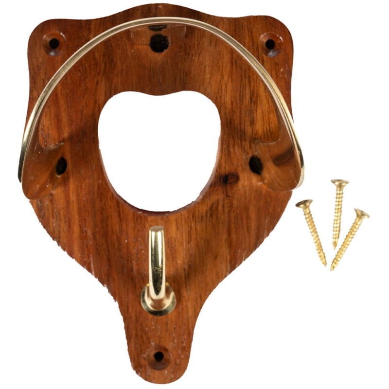 foto del prodotto portabriglie in legno e ottone da appendere taglia unica, legno