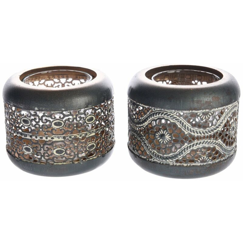 foto del prodotto portacandela in ferro 8 cm rame. pezzo singolo