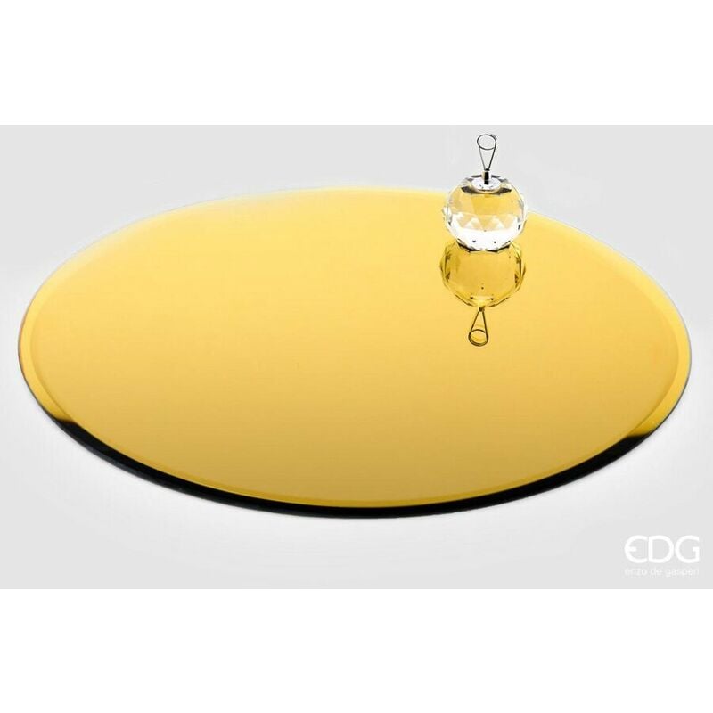 foto del prodotto portacandele con base specchio tonda 35cm oro decor natale