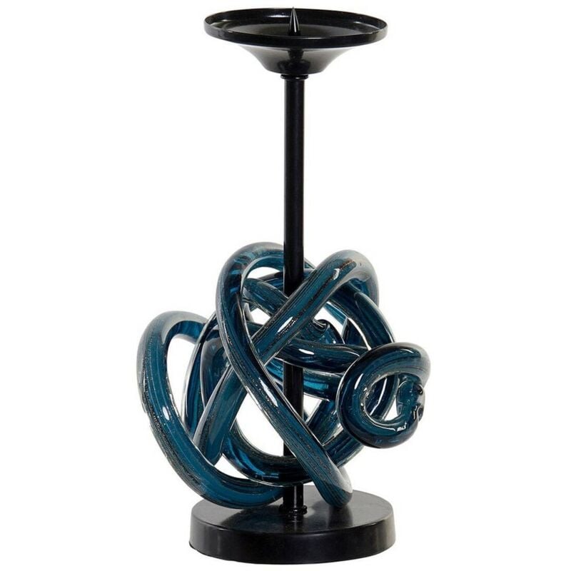 foto del prodotto portacandele dkd home decor 8424001723041 cristallo azzurro metallo 13 x 13 x 25 cm