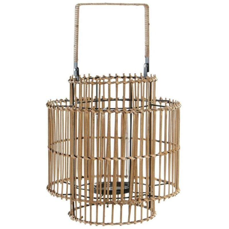 foto del prodotto portacandele dkd home decor naturale metallo bambù 30 x 30 x 32 cm