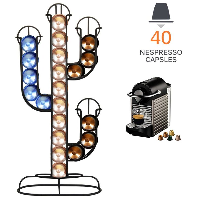 foto del prodotto portacapsule porta capsule caffe nespresso cactus dispenser metallo 40 posti
