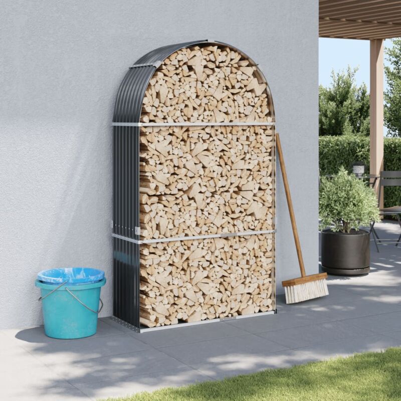 foto del prodotto portaceppi antracite 120x45x210 cm in acciaio zincato vidaxl