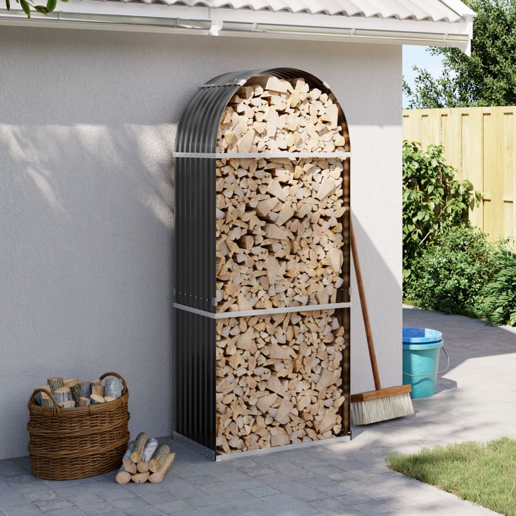 foto del prodotto portaceppi antracite 80x45x190 cm in acciaio zincatocod mxl 109001