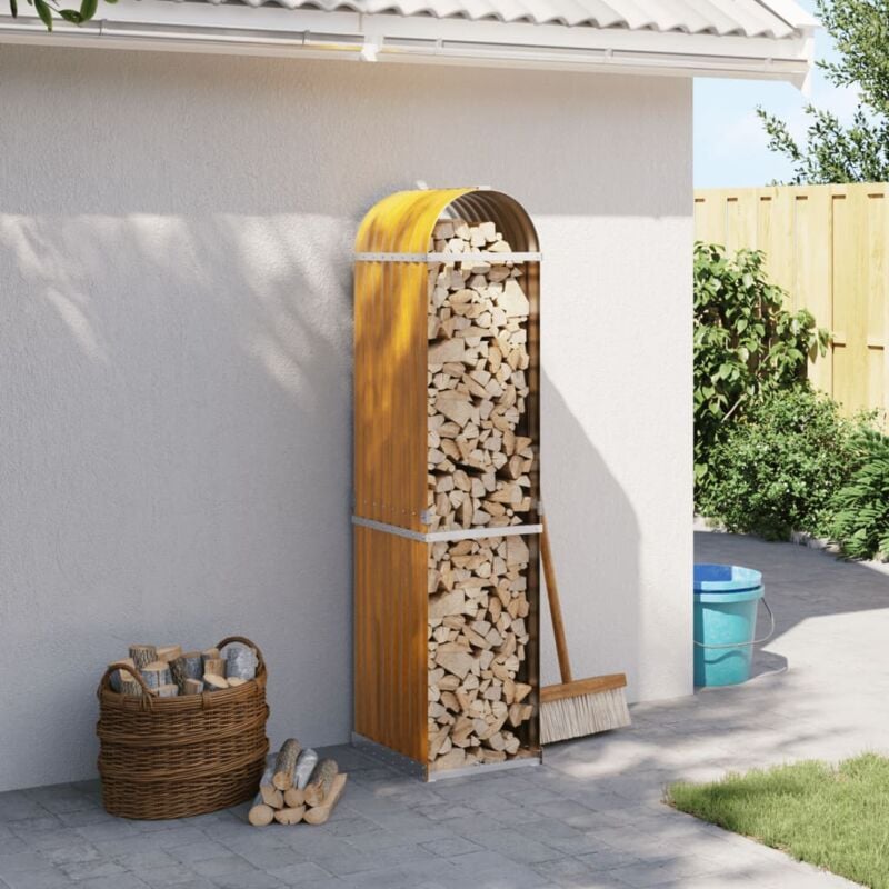 foto del prodotto portaceppi effetto legno 40x45x170 cm in acciaio zincato vidaxl