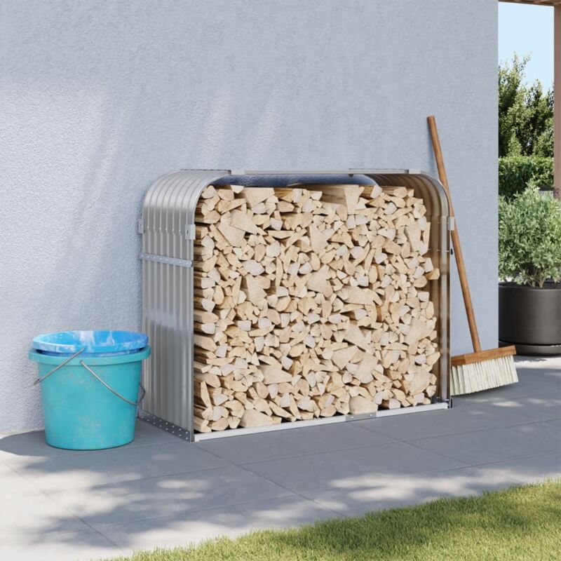 foto del prodotto portaceppi grigio chiaro 120x45x100 cm in acciaio zincato vidaxl