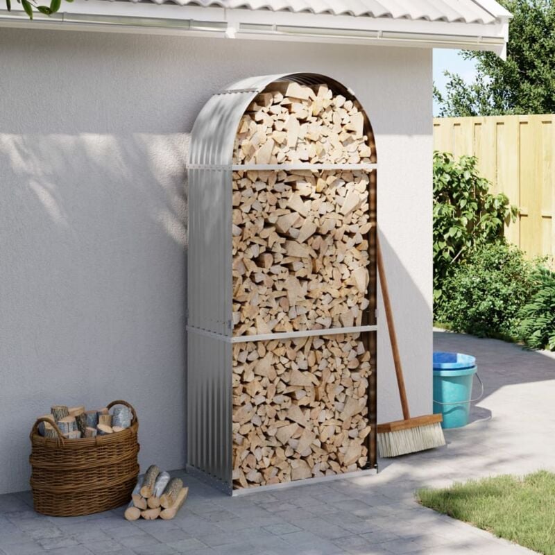 foto del prodotto portaceppi grigio chiaro 80x45x190 cm in acciaio zincato vidaxl