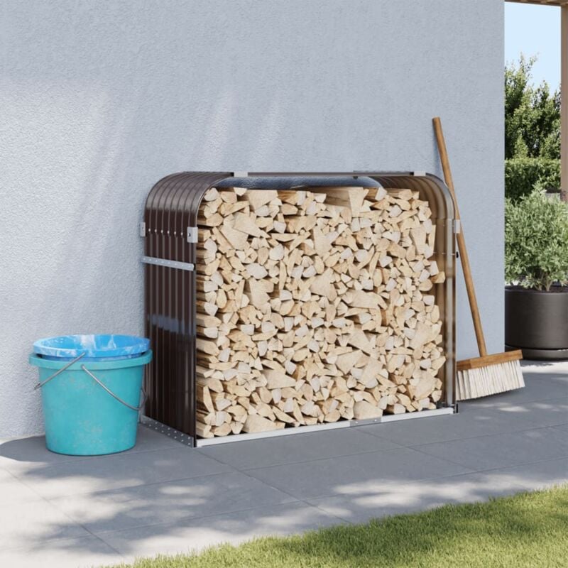 foto del prodotto portaceppi marrone 120x45x100 cm in acciaio zincato vidaxl