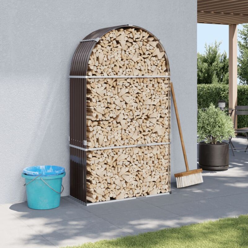foto del prodotto portaceppi marrone 120x45x210 cm in acciaio zincato vidaxl