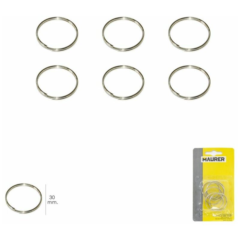foto del prodotto portachiavi ad anello 30 mm blister 6 pezzi 