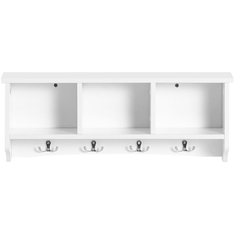 foto del prodotto portachiavi da parete appendichiavi appendiabiti mensola da bagno l60cm bianco frg48 w sobuy