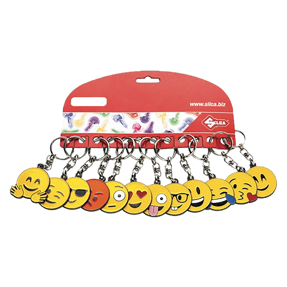 foto del prodotto portachiavi emoji assortiti 12 pezzi