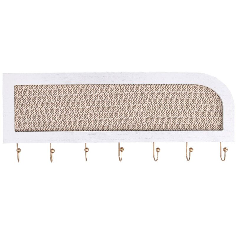 foto del prodotto portachiavi legno bianco rettangolare cm40x2,5x16,5