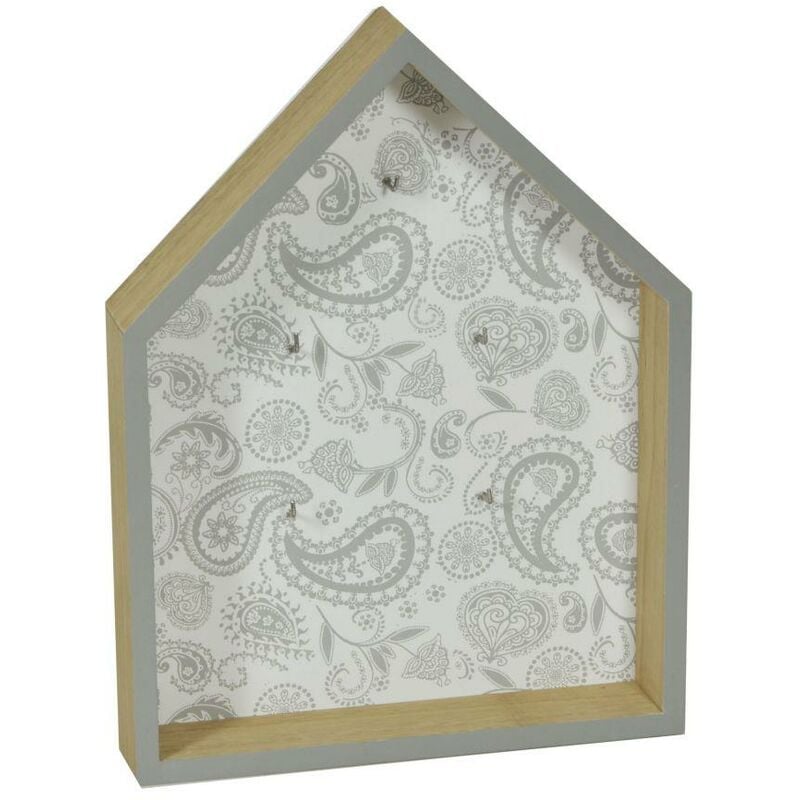 foto del prodotto portachiavi legno stilla grigio casetta5p cm22,5x29,5x4,5