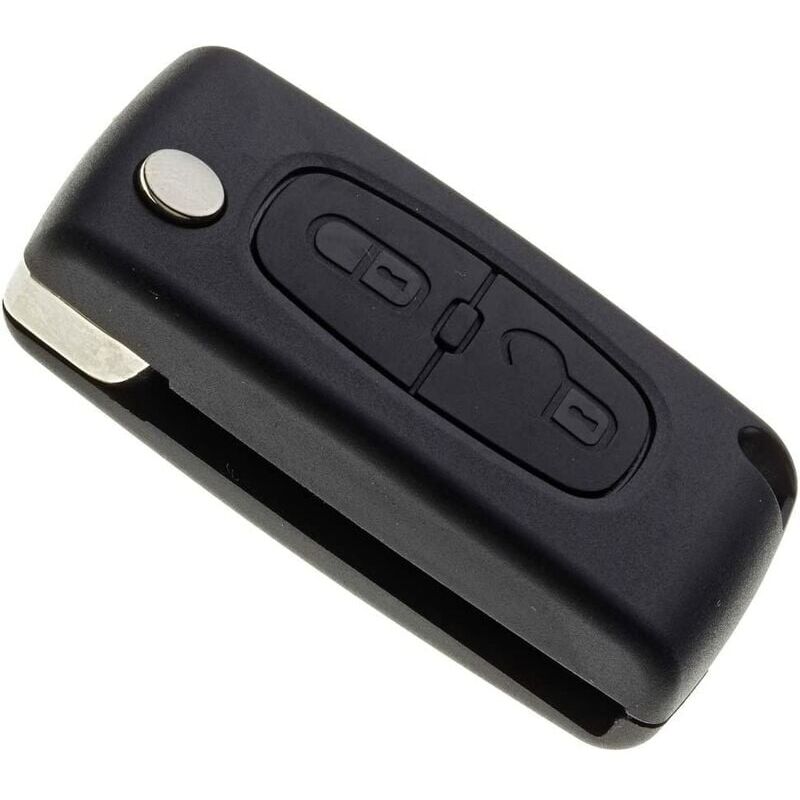 foto del prodotto portachiavi senza lama aiperq compatibile con peugeot 207, 307 e 308 con 1 batteria maxell cr1620 chiave per auto con telecomando per fendinebbia a 2