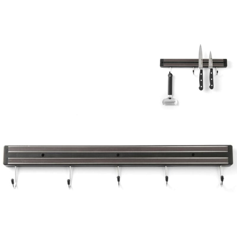 foto del prodotto portacoltelli magnetico con ganci, lunghezza 450 mm - hendi 820308