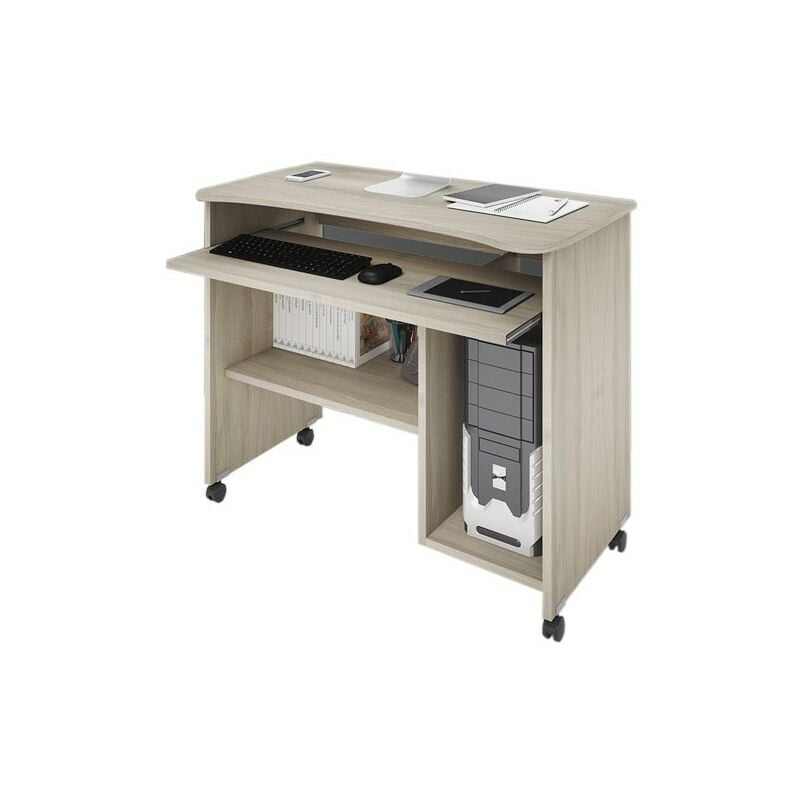 foto del prodotto portacomputer olmo con ruote h.76 l.93 p.48,5 cm