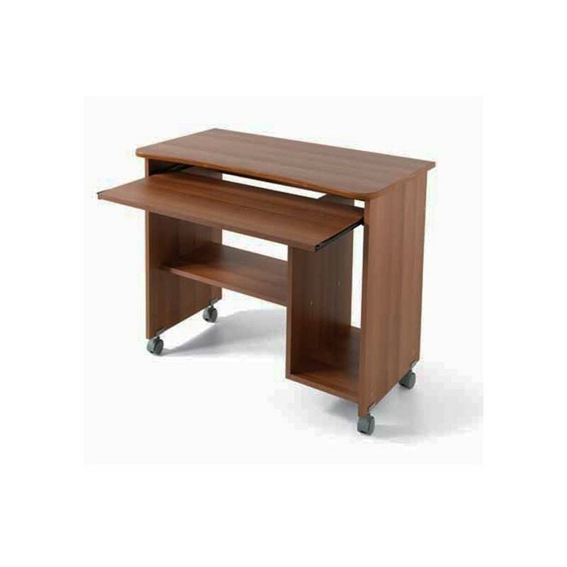foto del prodotto portacomputer scrivania ufficio noce antico con ruote h.76 l.93 p.48,5 cm