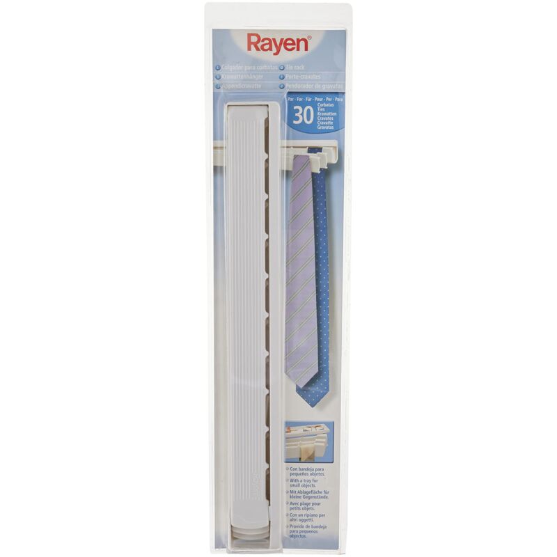 foto del prodotto portacravatte con capacit massima di 30 cravatte, abs, bianco, 6.29 cm rayen