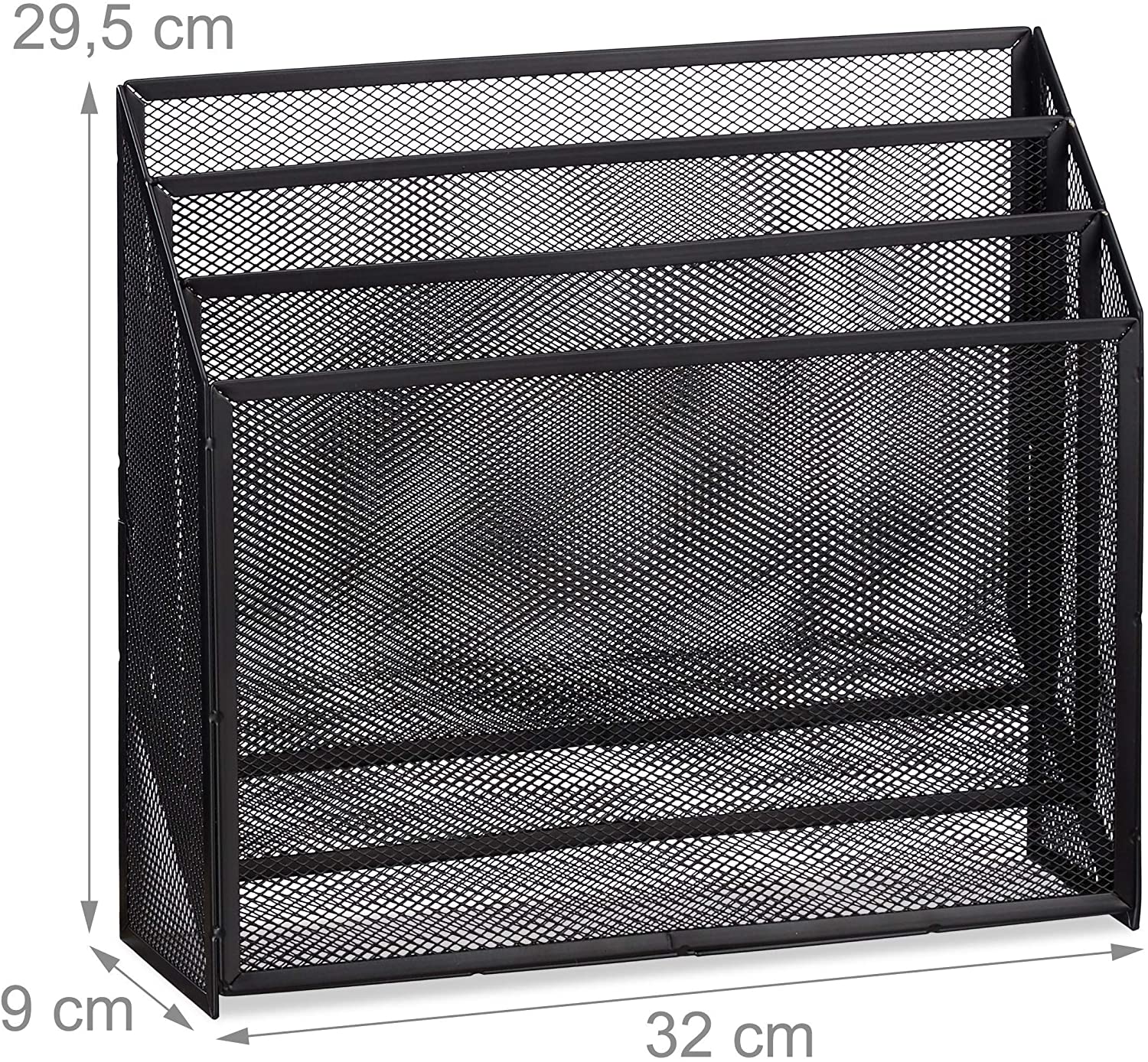 foto del prodotto portadocumenti da ufficio con 3 scomparti in metallo nero 13 0002385