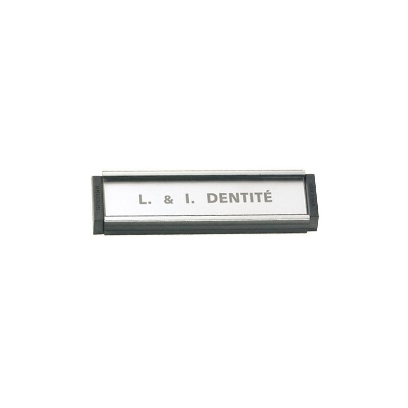 foto del prodotto portaetichette socona 93 x 26 mm nero con filettatura argento pa