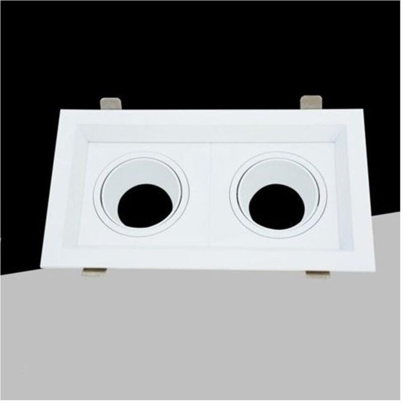 foto del prodotto portafaretto doppio orientabile incasso bianco per lampadine gu10 gu5.3 p33-b2 - - trade shop traesio